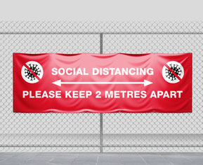 Social distancing PVC banner