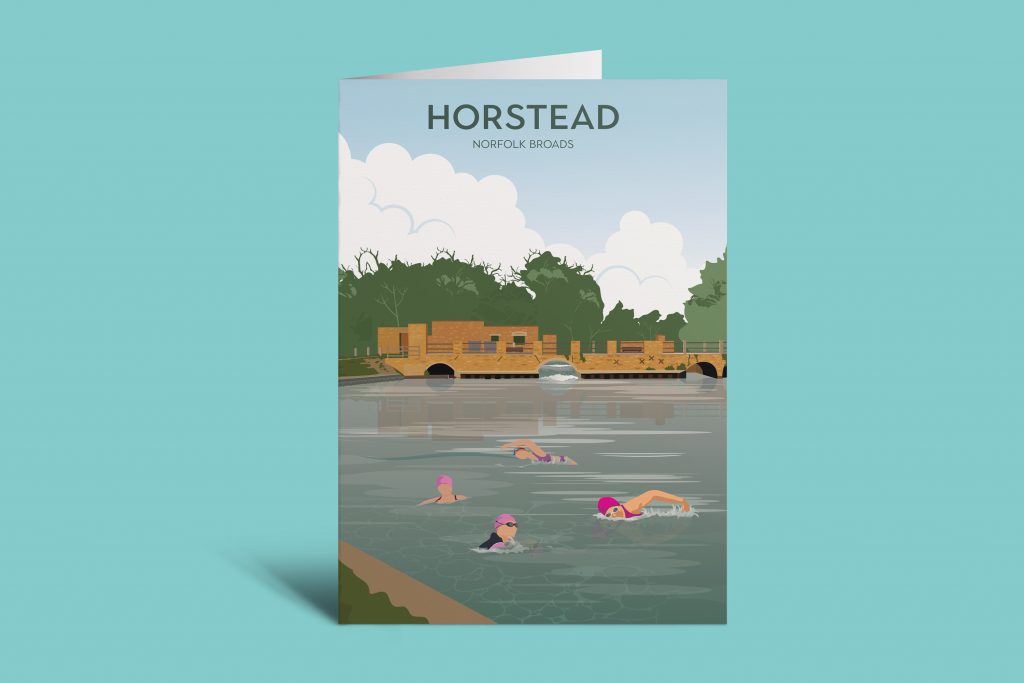 Horstead swimmers A6 card