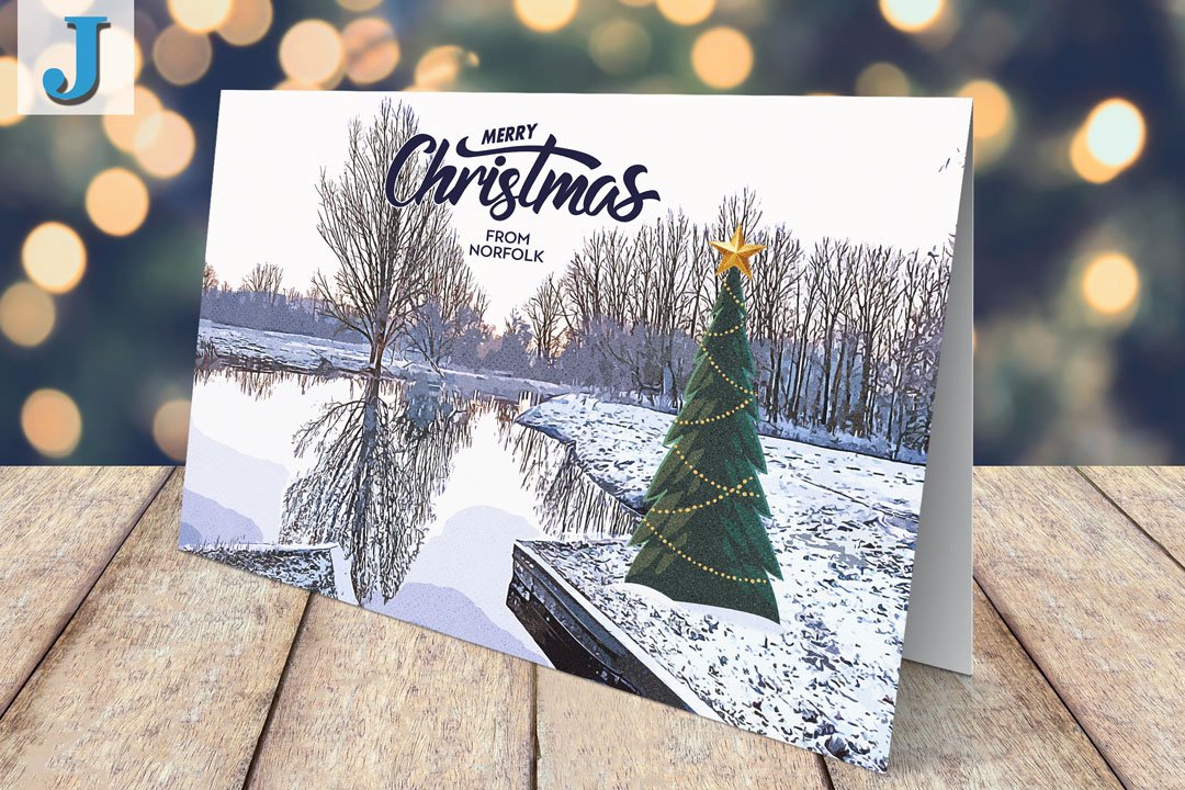 Horstead Cut, Coltishall, Norfolk Christmas card